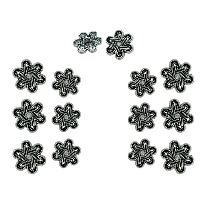 Elegant Ornate Flower Design Buttons for Apparel