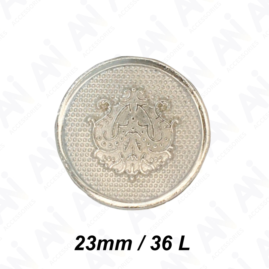 Embossed Floral Metal Buttons