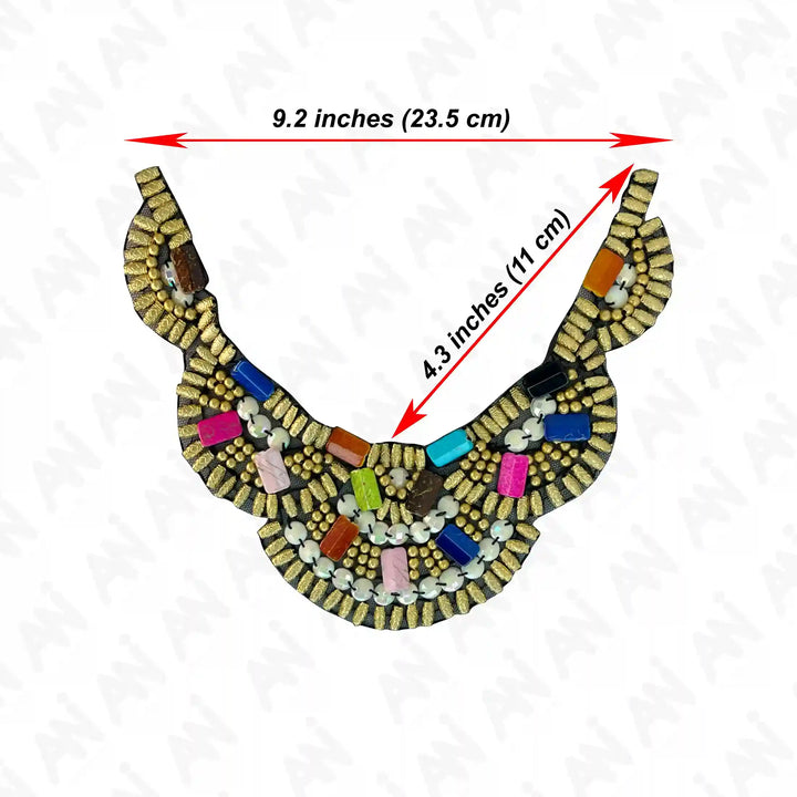 Colorful Beaded U Shaped Scoop Neckline