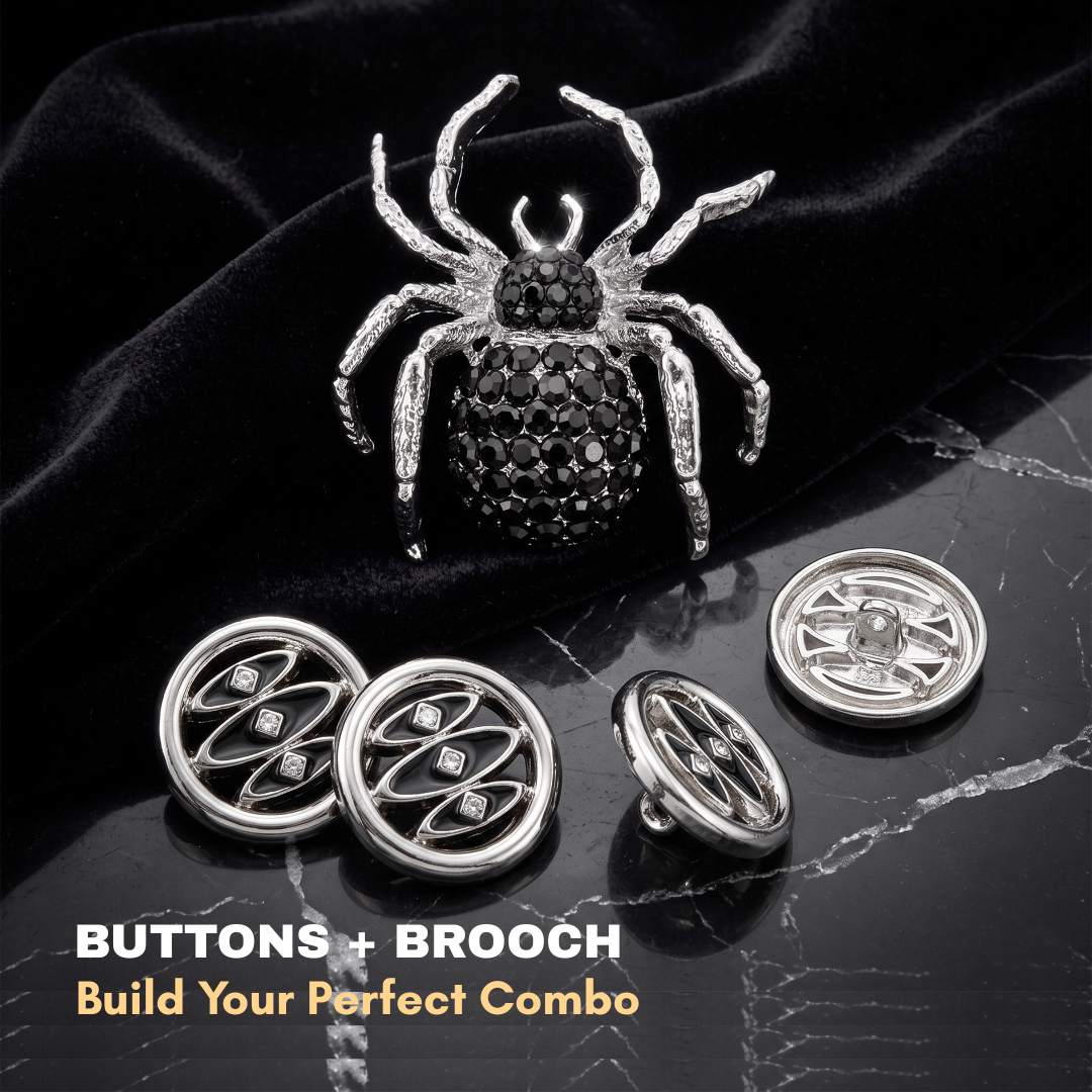Combo Pack of Spider Brooch  + Shiva Third Eye Buttons