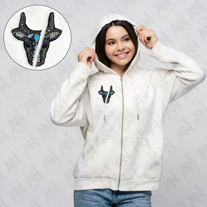 Beaded Bull Head Patch