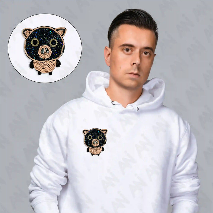 Beaded Pig Face Patch