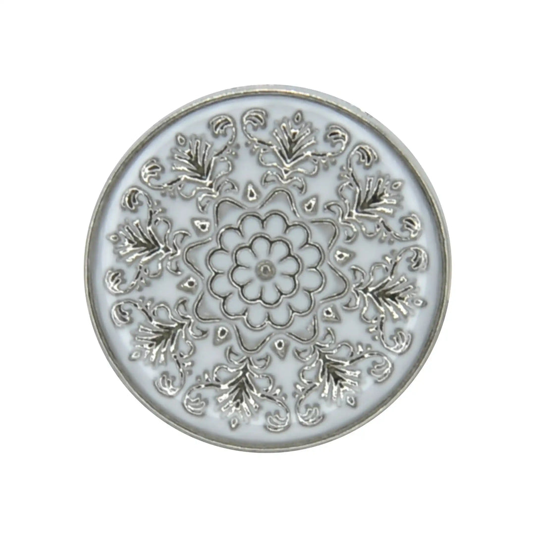 Royal Floral Metal Button | 21mm(34L) & 18mm(28L)