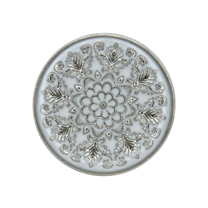 Royal Floral Metal Button | 21mm(34L) & 18mm(28L)