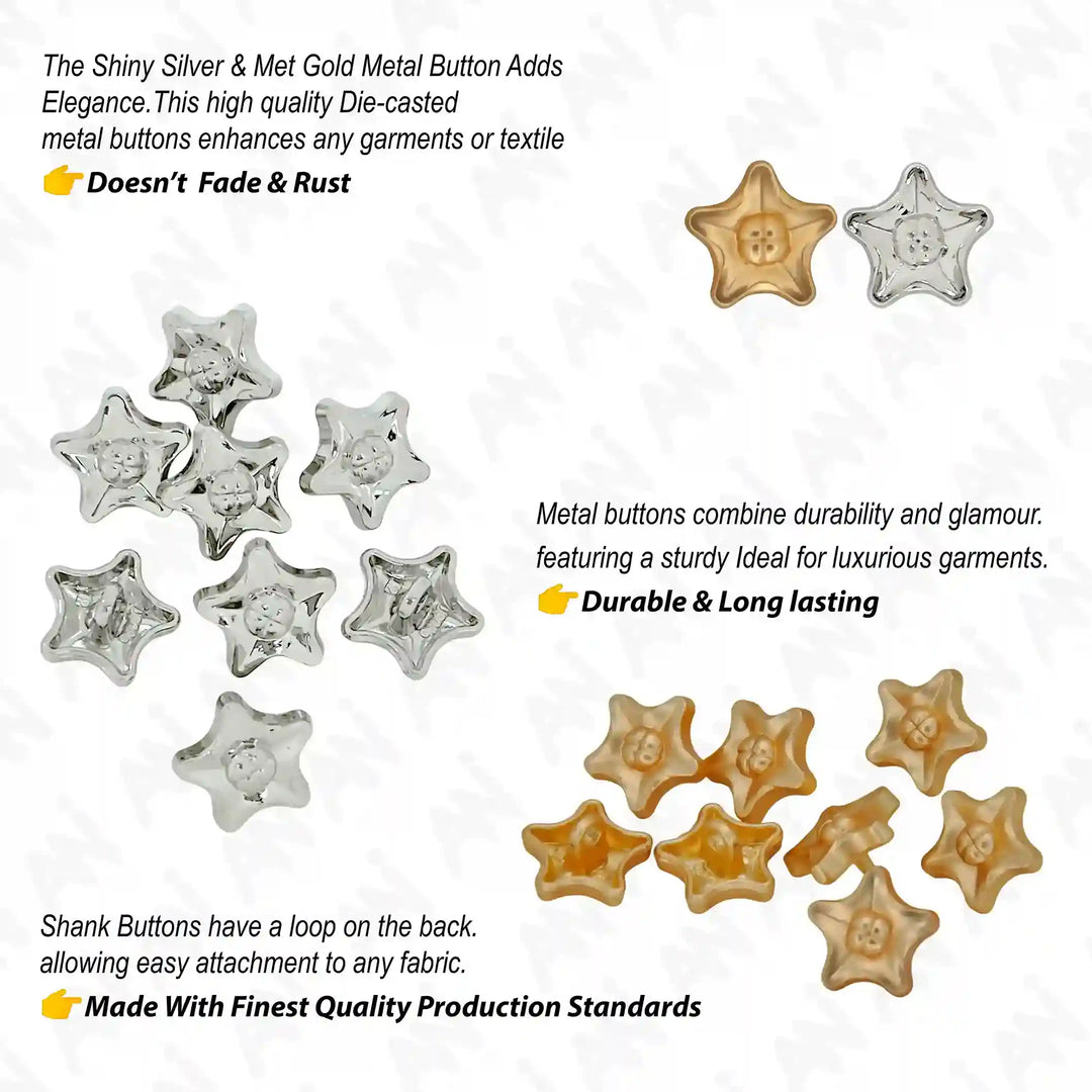 Star Style Shirt 12mm Buttons