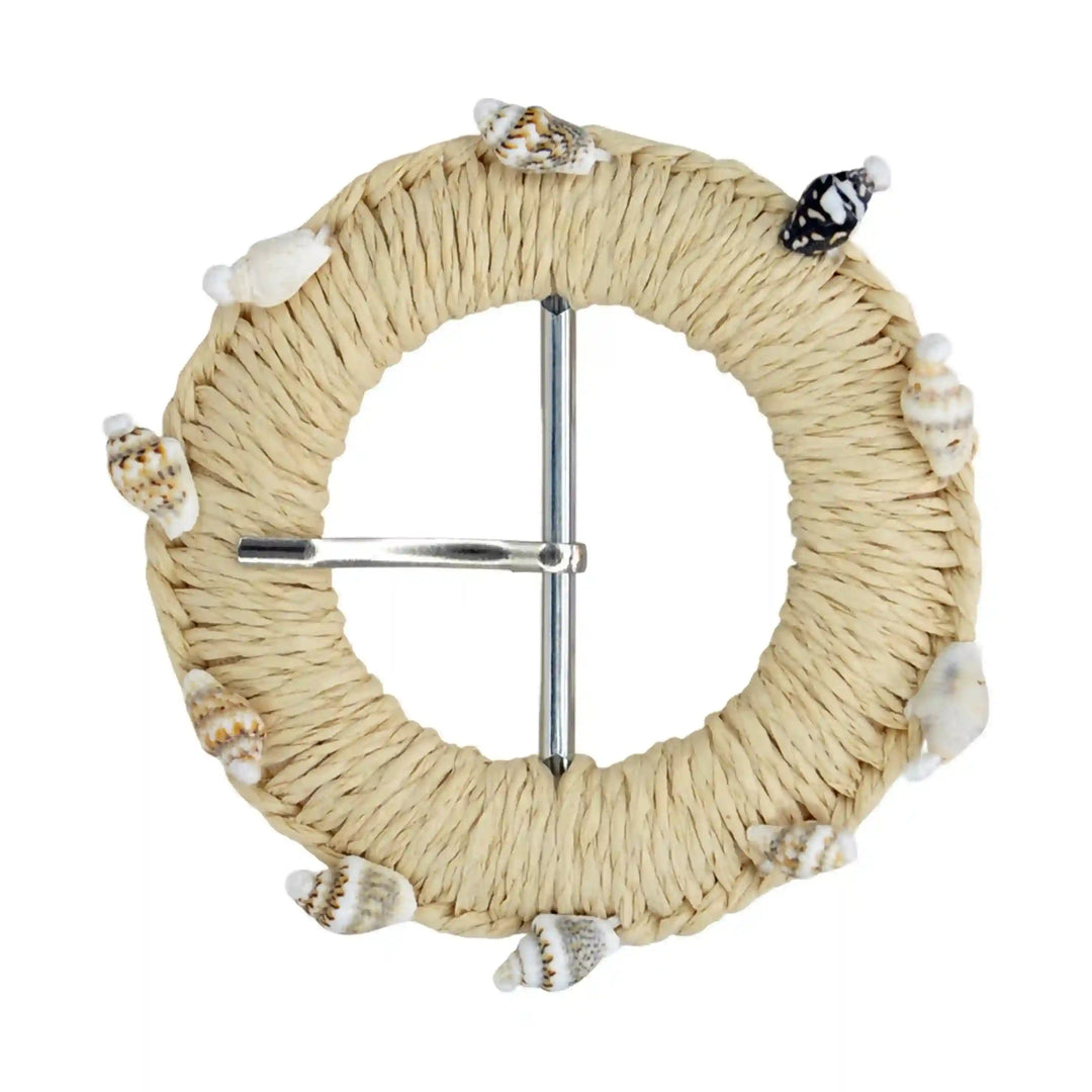 Woven Scalloped Raffia Buckle
