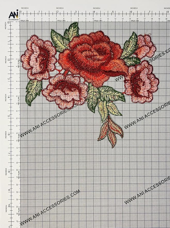 5 Rose with Leafy style Sew Patch