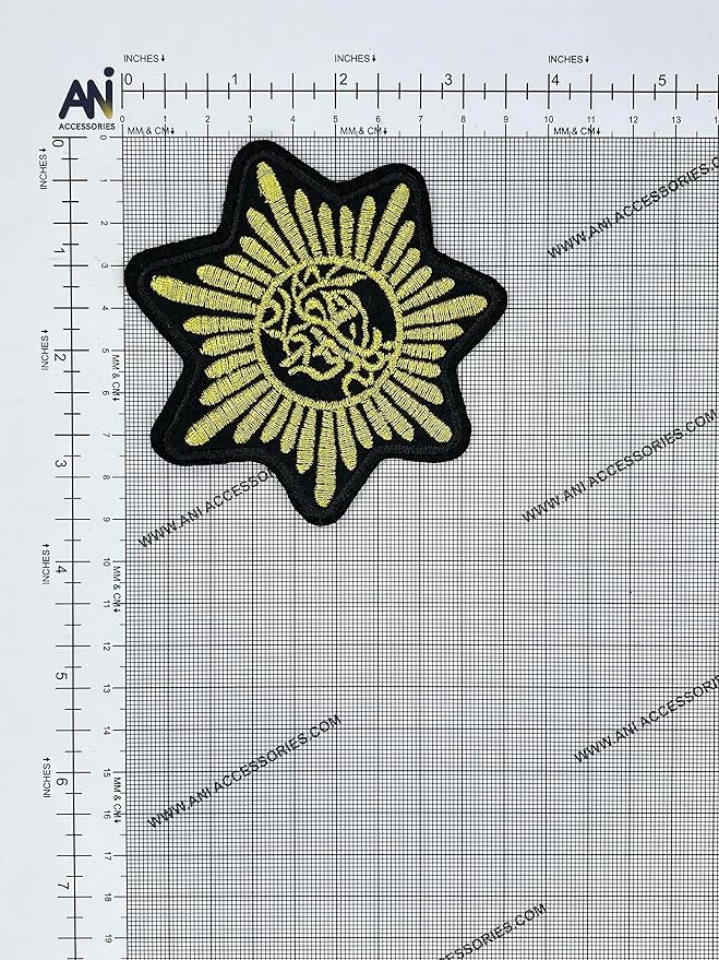 Golden Star Rays Sew & Hot fix Patch