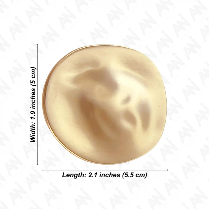 ANI Accessories gold lunar glow brooch size chart: 5.3 x 4.8 cm (2.1 x 1.9 inches) color background 