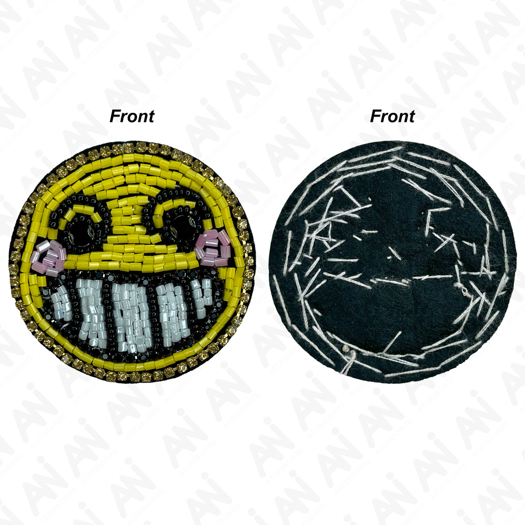 Smiley Face Beaded Patch