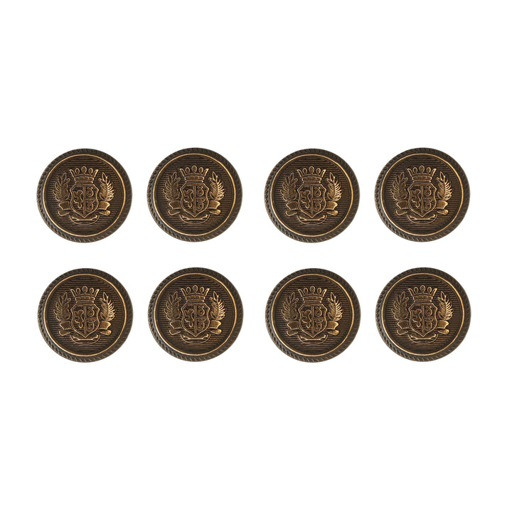 Royal imperial crest Metal Shank button (Pack of 8 Buttons)