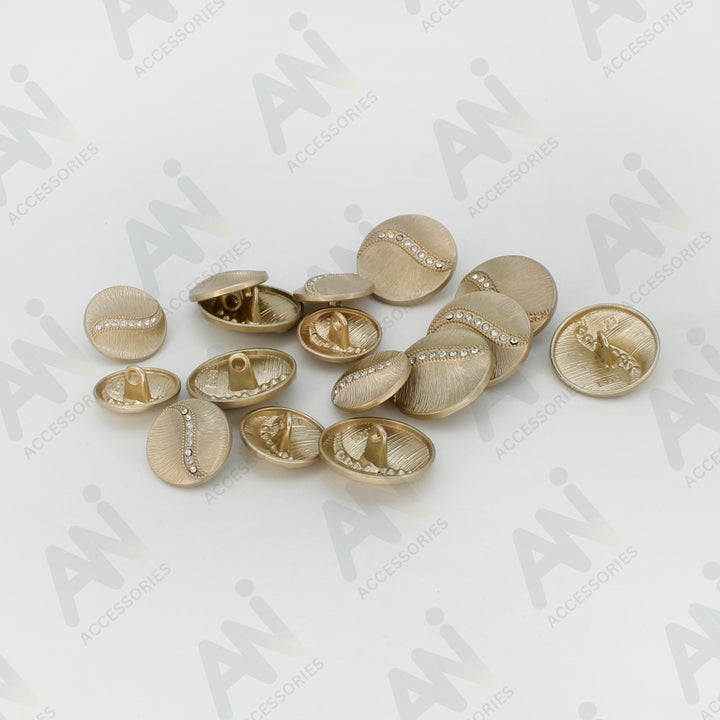 Decorative Metal Buttons with Rhinestone Accents