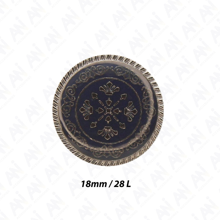 Ornate Metal Buttons with Floral Motif