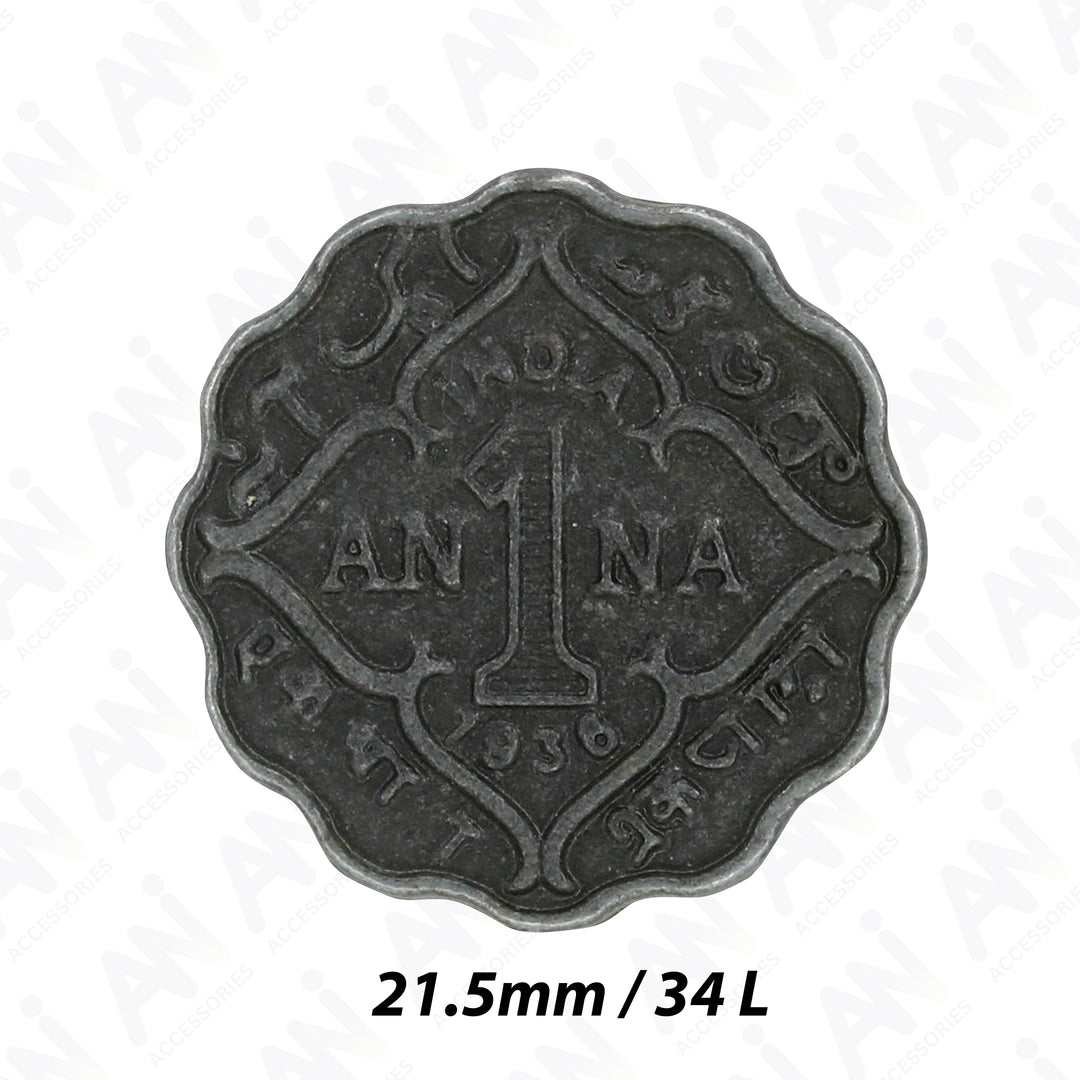 1 Anna Metal Coin Buttons