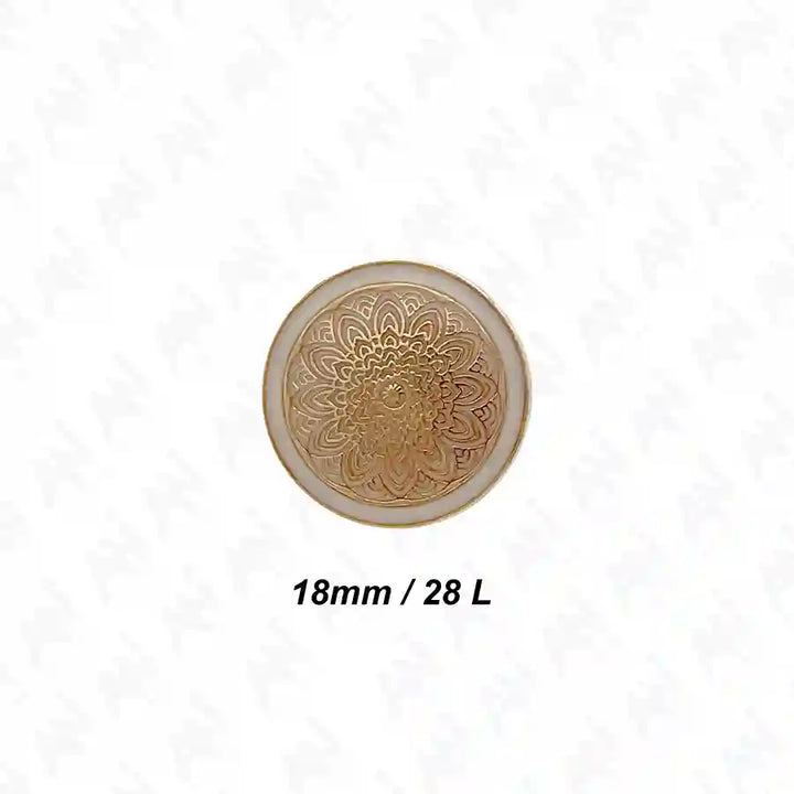Mandala Shank Metal Button | 18mm(28L) & 21mm(34L)