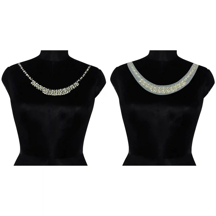Elegant Round Beaded Neckline