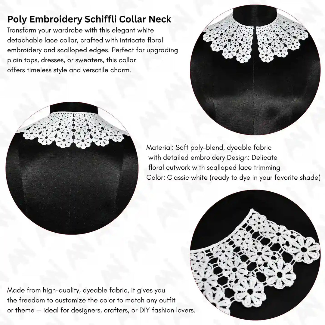 Flowing Floral Lace Neck Collar Big & Small | Small for Kids
