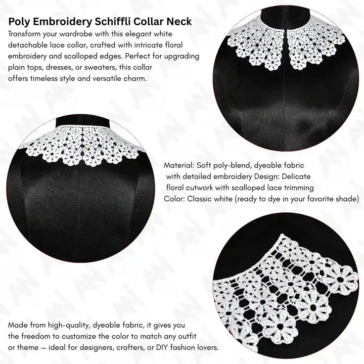 Flowing Floral Lace Neck Collar Big & Small | Small for Kids