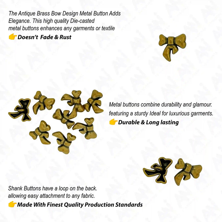 Bow Style Shirt Buttons