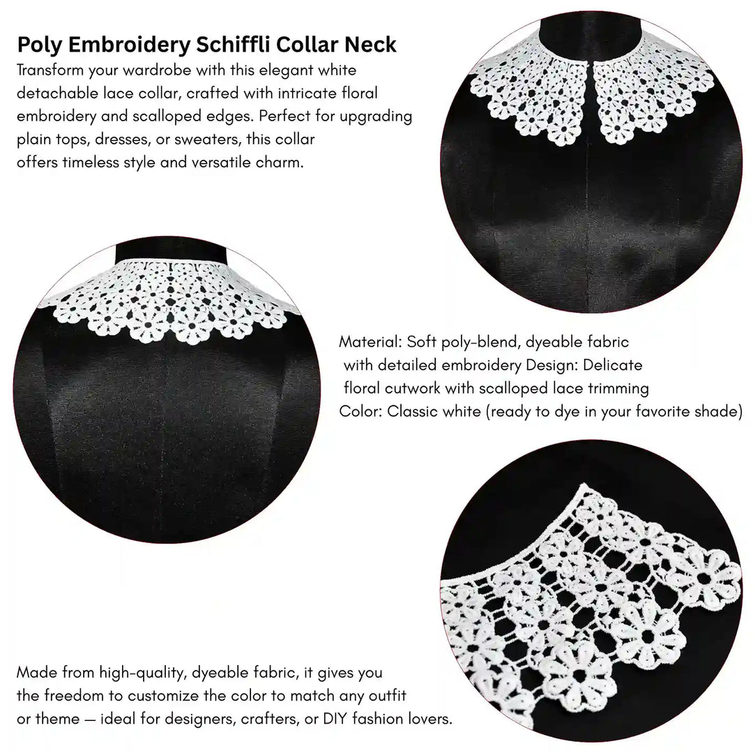Flowing Floral Lace Neck Collar Big & Small | Small for Kids