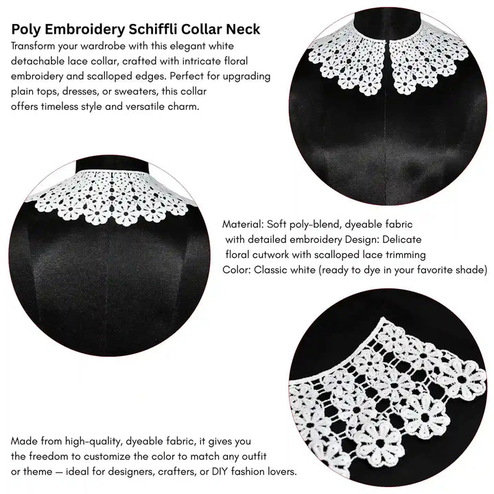Flowing Floral Lace Neck Collar Big & Small | Small for Kids