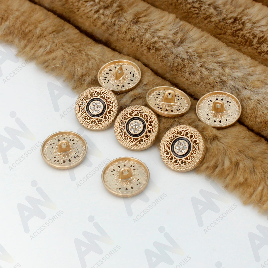 Decorative Gold Buttons for Garments and Accessories