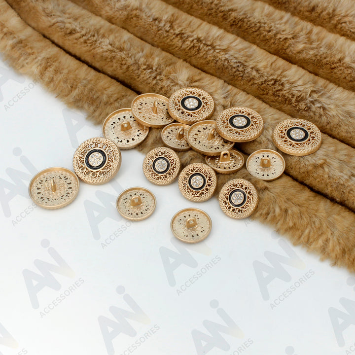 Decorative Gold Buttons for Garments and Accessories