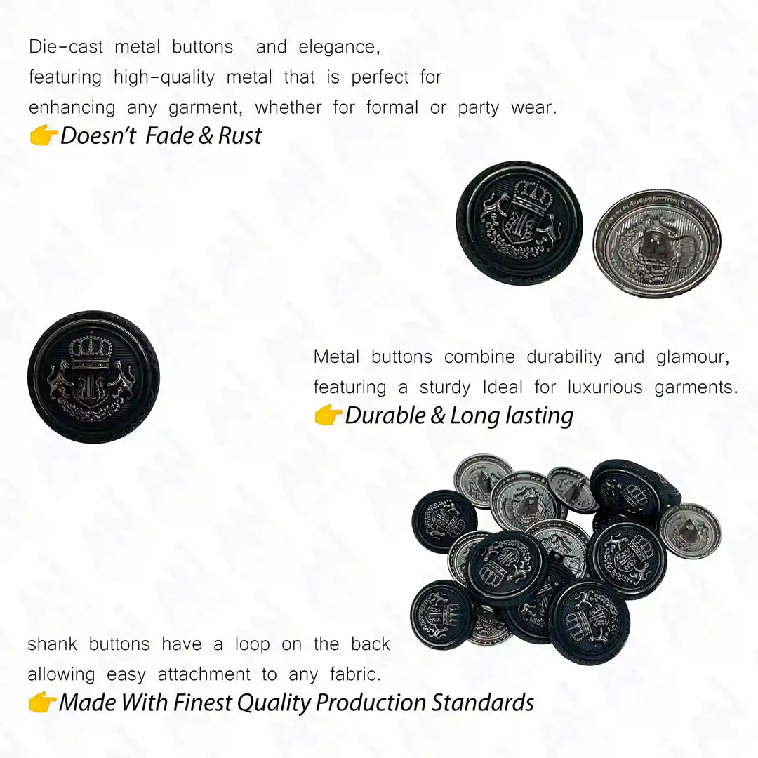 Elegant Anchor Style Metal Buttons