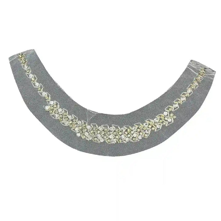 Elegant Round Beaded Neckline
