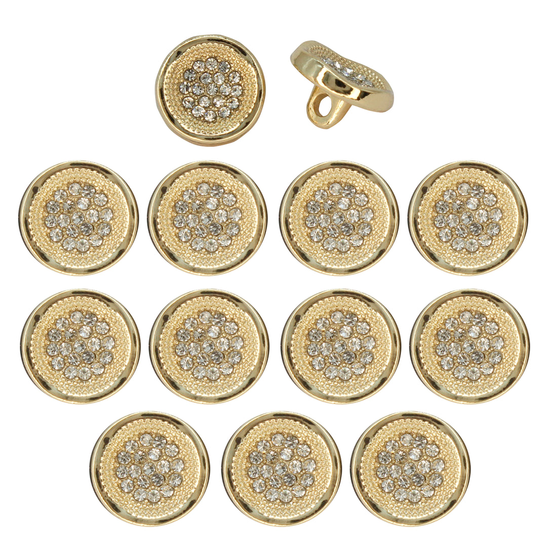 Luxurious Floral Diamond Metal Button