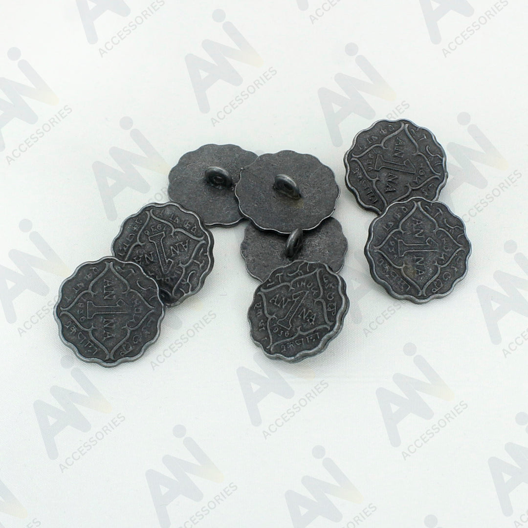 1 Anna Metal Coin Buttons