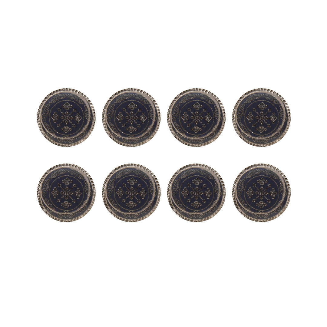 Ornate Metal Buttons with Floral Motif