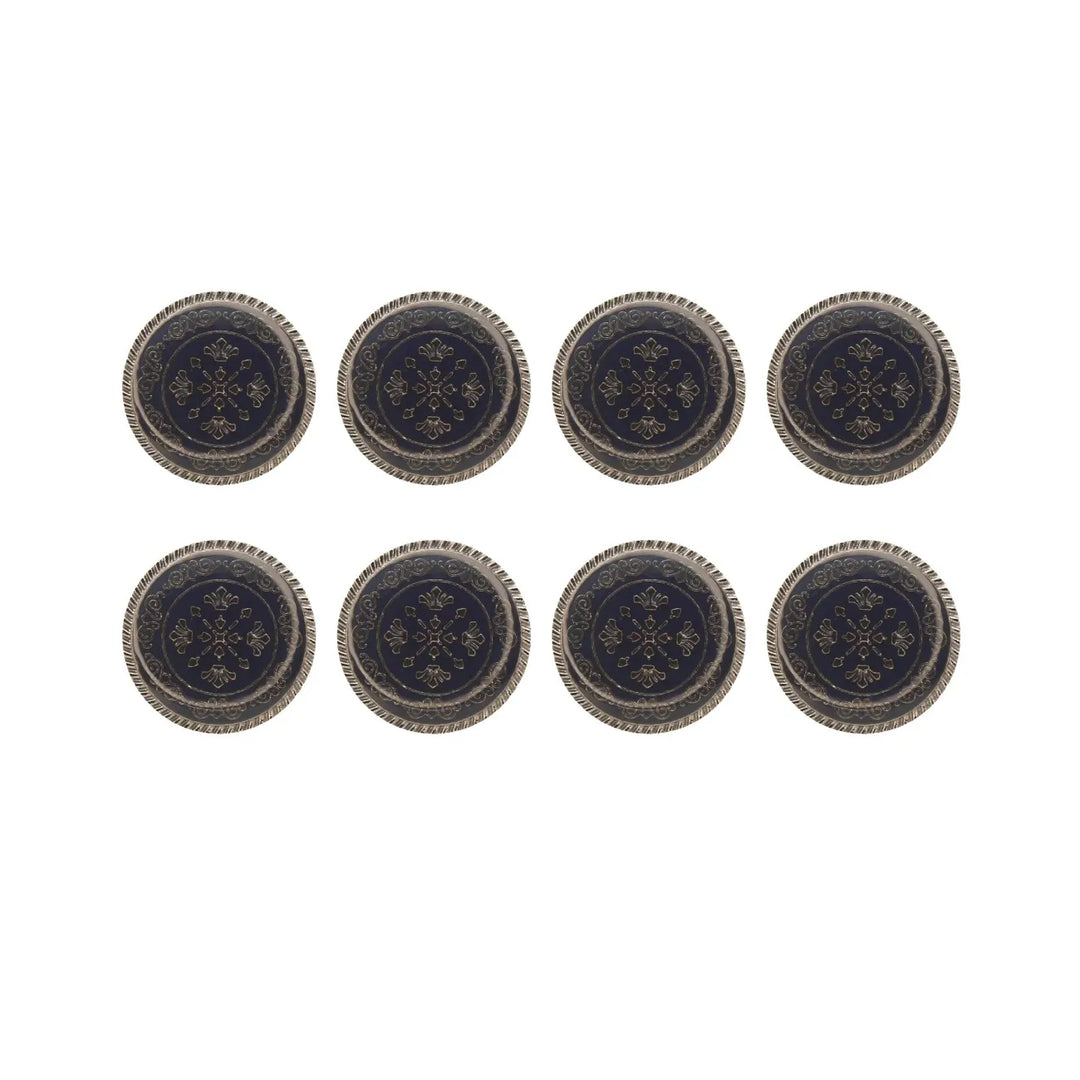 Ornate Metal Buttons with Floral Motif | 17mm(27L) & 21mm(34L)
