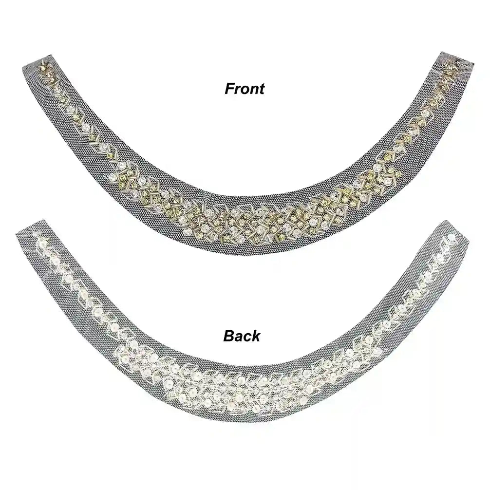 Elegant Round Beaded Neckline