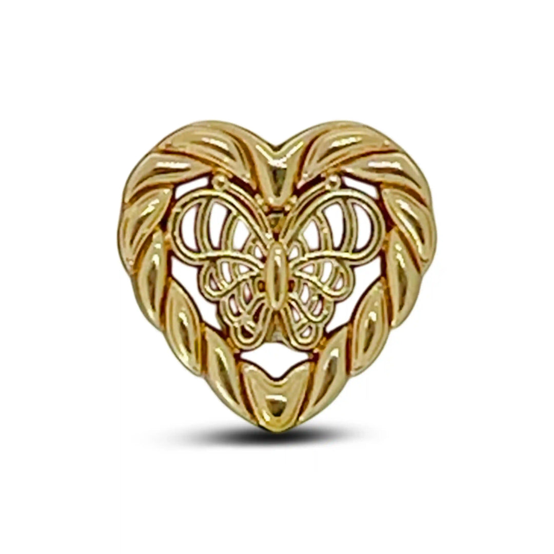 Butterfly Heart Shape Metal Shirt Buttons