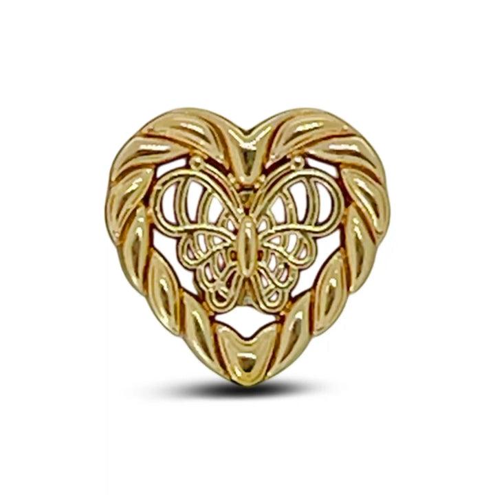 Butterfly Heart Shape Metal Shirt Buttons