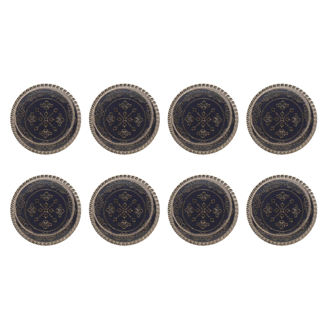 Ornate Metal Buttons with Floral Motif