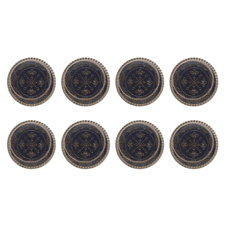 Ornate Metal Buttons with Floral Motif