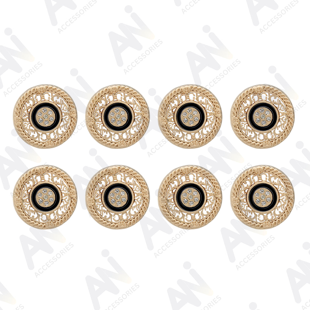 Decorative Gold Buttons for Garments and Accessories