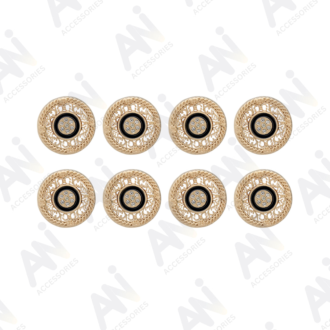 Decorative Gold Buttons for Garments and Accessories