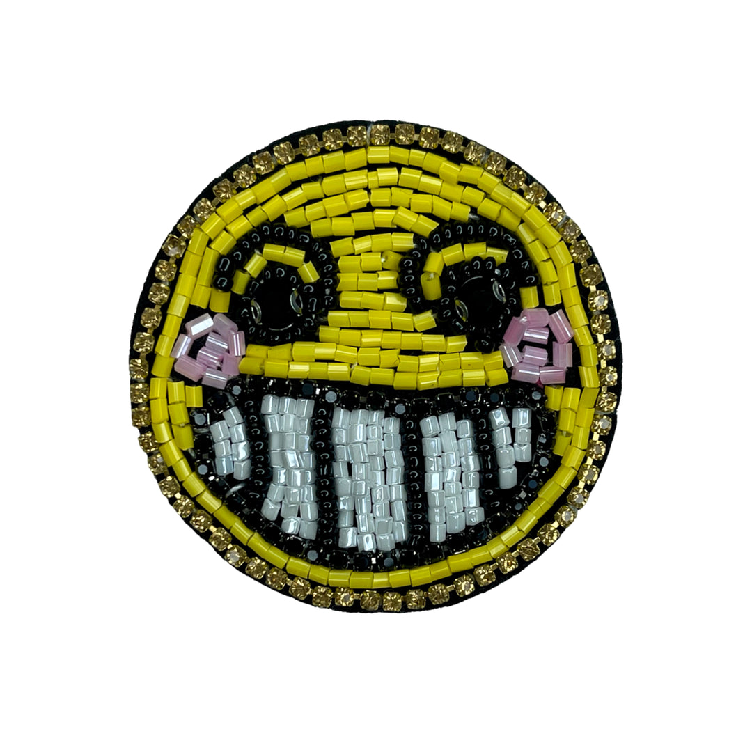 Smiley Face Beaded Patch