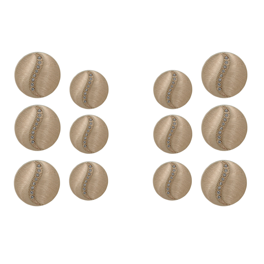 Decorative Metal Buttons with Rhinestone Accents