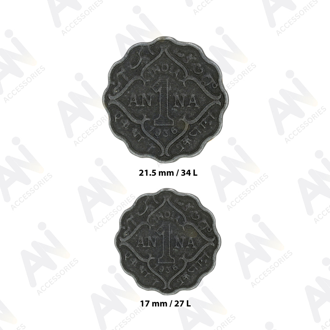 1 Anna Metal Coin Buttons