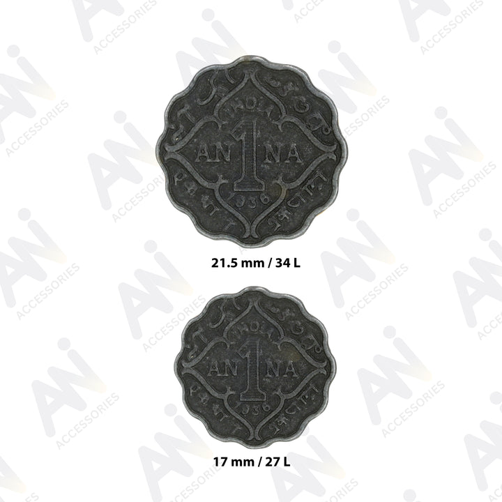 1 Anna Metal Coin Buttons