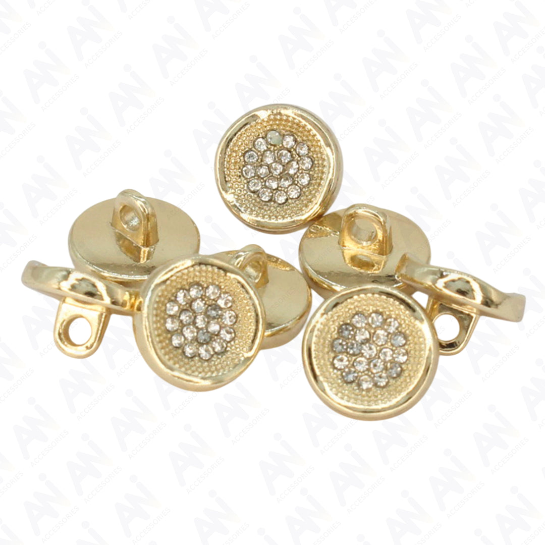 Luxurious Floral Diamond Metal Button