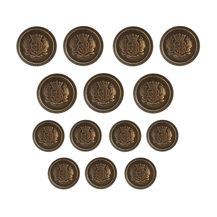 Royal Crest Antique Gold Metal Buttons