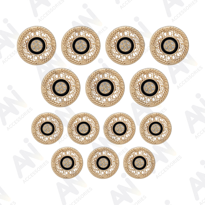 Decorative Gold Buttons for Garments and Accessories