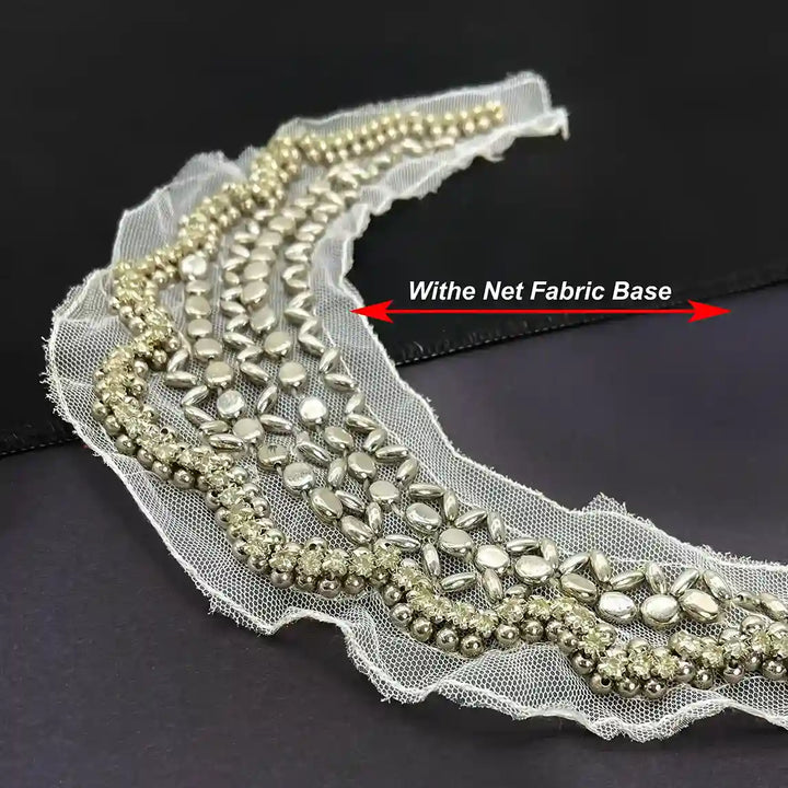 Beaded Round Neck Applique