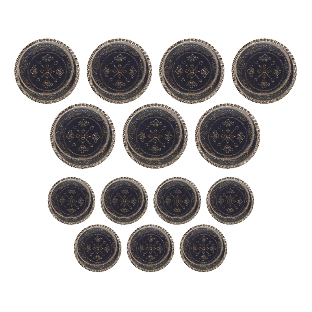 Ornate Metal Buttons with Floral Motif