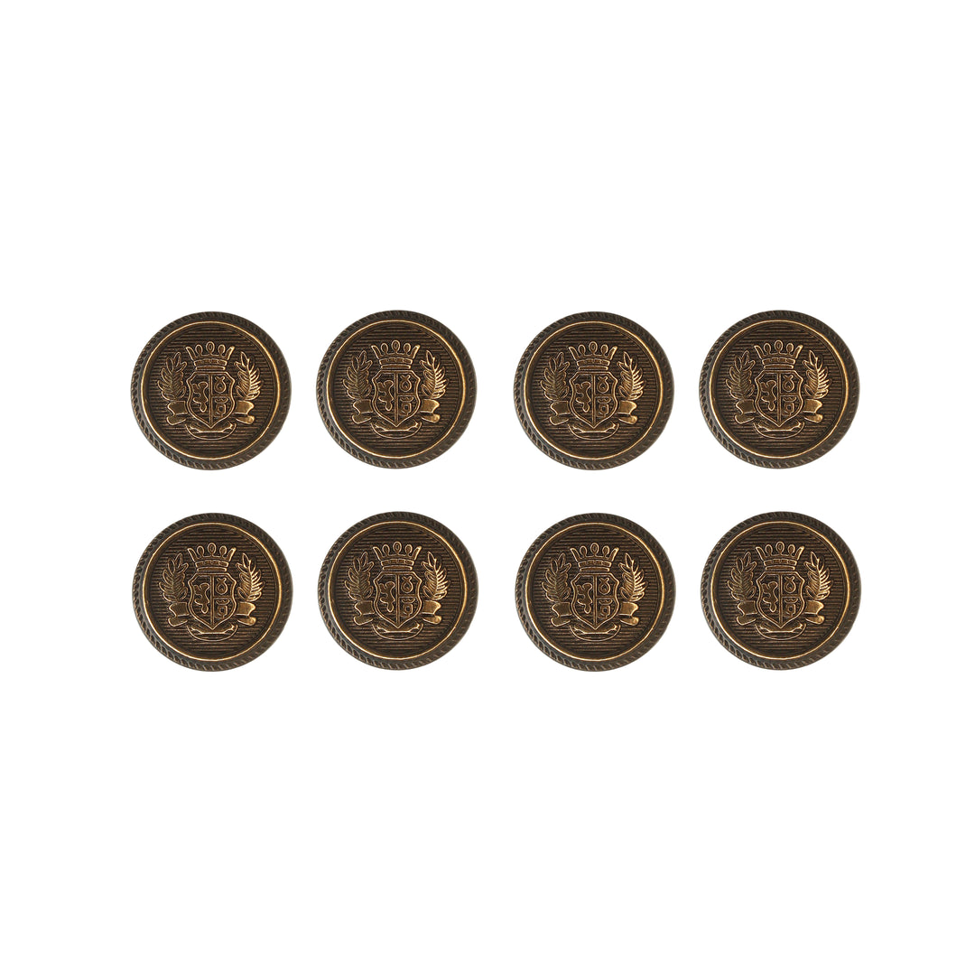 Royal Crest Antique Gold Metal Buttons